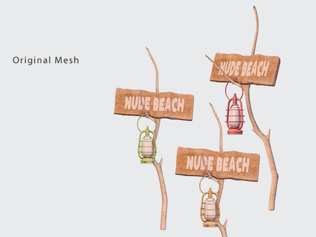 Second Life Marketplace - ACORN Nude Beach Lantern Signs